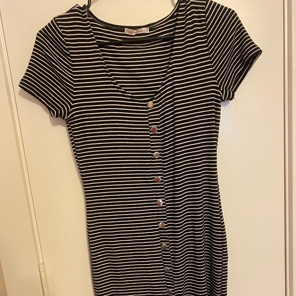 Mid-thigh striped dress